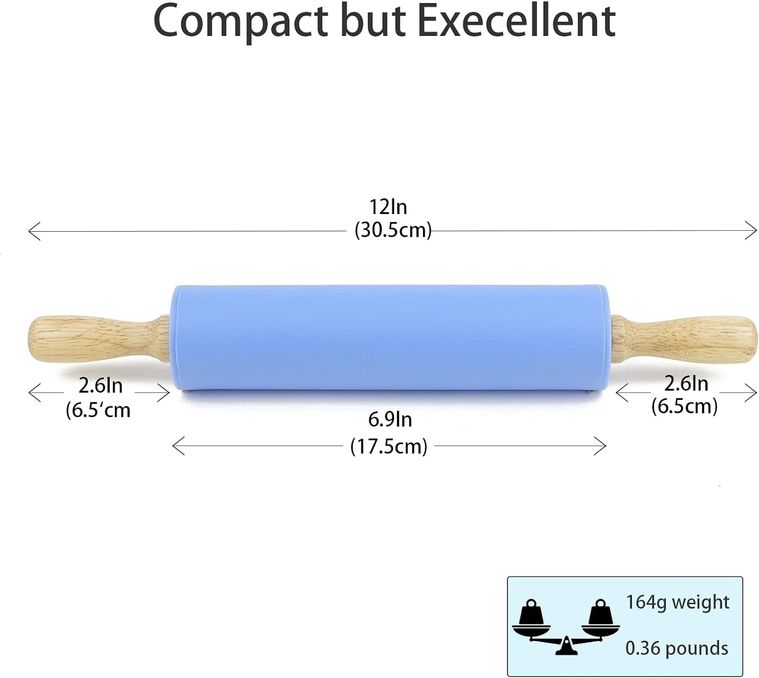 Silicone Rolling Pin for Baking – Non-Stick & Easy Clean